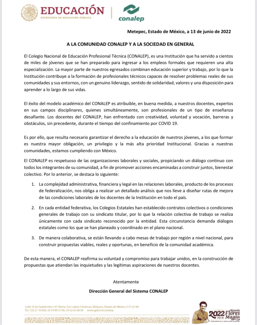 Comunicado oficial